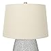 Creative Co-Op Glaze Ceramic Natural Linen Shade Table Lamp, Blue Textured Round