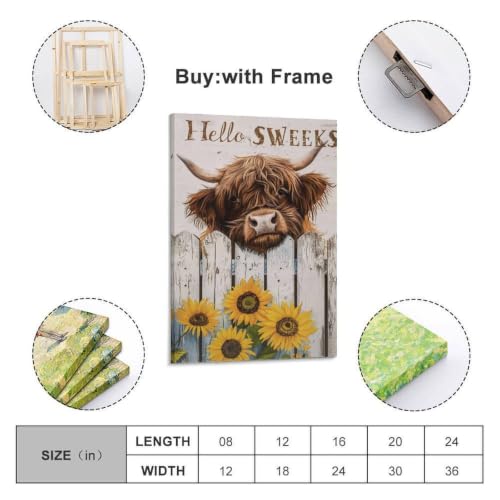 Affiche esthétique vache écossaise cadre déco chambre cosy - 2