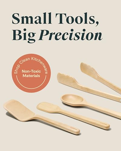 image for Caraway 4-Piece Mini Wooden Kitchen Utensils Set for Cooking, Serving,