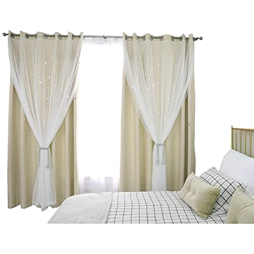 Cortinas beige de doble capa para un salón moderno y luminoso 7