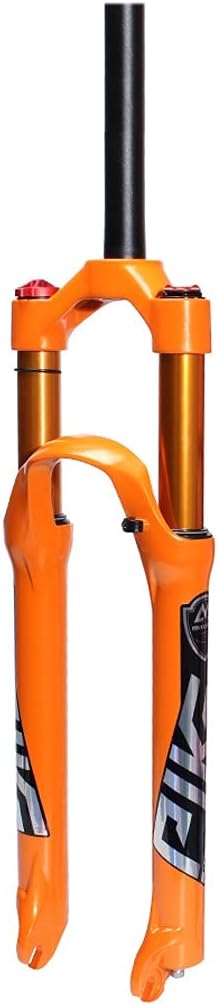 27.5/29 Inch Air Mountain Bicycle Suspension Fork, Travel:120mm Straight Steerer 1-1/8" MTB Front Fork Orange Accessories (Color : Black Shoulder Control, Size : 27.5)