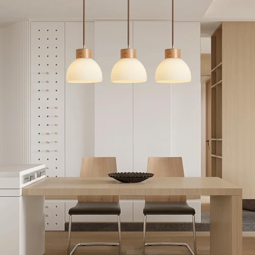 Lámpara colgante japonesa de madera con base E27 para restaurante 6