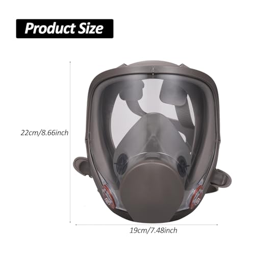 Máscara de gás,ERYUE 6800 Respirador Reutilizável Facial Cobertura Facial 18 em 1 Respirador Capa de