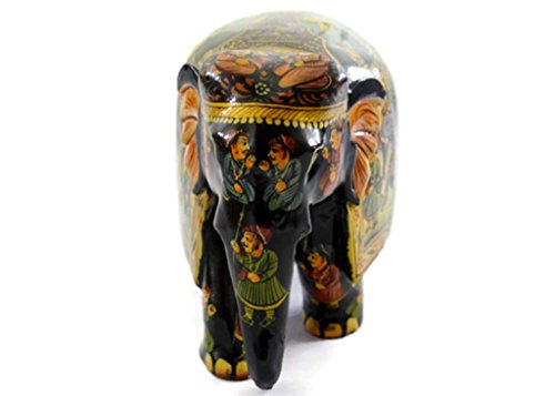 Eurasia Handmade Kadam Wood Elephant With Full Miniature Painting All Around Multi Color 4"-8"