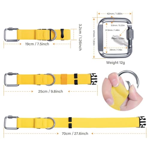 Image of Luggage Straps Jacket Gripper with Square Carabiners & Ring Hooks Adjustable Baggage Suitcase Straps Belts Bag Travel Accessorie,Yellow