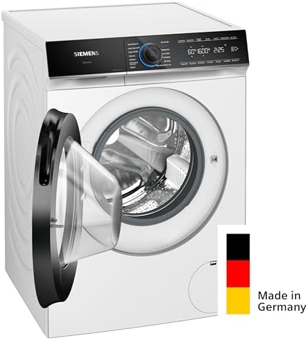 Siemens WG56B2041, iQ700, Smarte Waschmaschine 10 kg, 1600 UpM, Made in Germany, Antiflecken-System, smartFinish Bügelhilfe, schneller Waschen mit speedPack XL, Mini load für Einzelteile, aquaStop