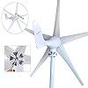 Pikasola Wind Turbine Generator Kit 400W 12V with 5 Blade, Wind Generator Kit with Charge Controller, Wind Power Generator for Marine, RV, Home, Windmill Generator Suit for Hybrid Solar Wind System