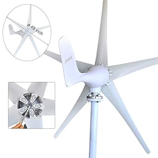 Pikasola Wind Turbine Generator Kit 400W 12V with 5 Blade, Wind Generator Kit with Charge Controller, Wind Power Generator for Marine, RV, Home, Windmill Generator Suit for Hybrid Solar Wind System