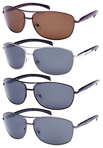 Metal Square Spring Hinge Sunglasses w/Polarized lens 25052S-P3