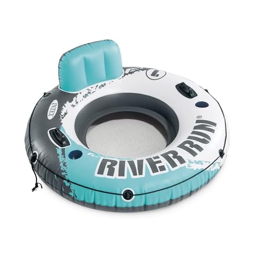 Intex Aqua River Run 1 Fire Edition Sport Lounge, Inflatable Water Float, 53" Diameter