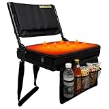 MMIGOU Heated Portable Stadium Chair with Back Support and Cushion, Wide Padded Bleacher Seat - Foldable Comfort for Sporting Events, Concerts, and Outdoor Games
