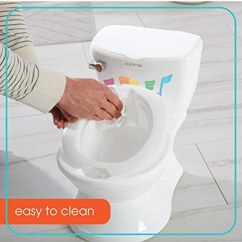 Summer My Size Potty Lights and Songs Transitions, White  Realistic Potty Training Toilet with Interactive Handle that Plays Music for Kids, Removable Potty Topper/Pot, Wipe Compartment, Splash Guard