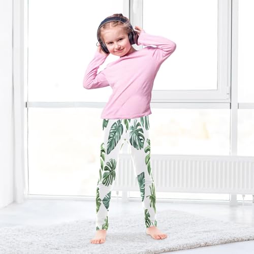 Bolaz Toddler Girls Leggings Printed Yoga Pants Leggings Rich Tropical Leaves for Kids4