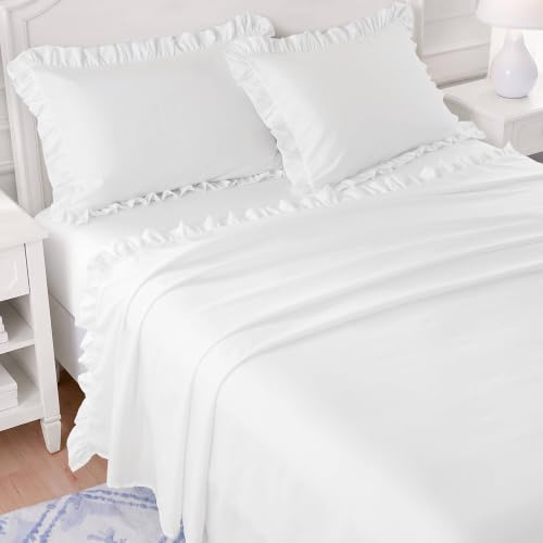 Intelligent Design Ruffle Twin Sheet Set 3 Piece, Bright White
