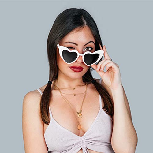 Vintage Heart Shaped Cat Eye Sunglasses for Women Girl Bulk Retro Sunglasses for Bridal Bachelorette Party2