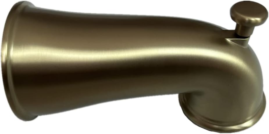 Bathroom Shower Bathtub Faucet Water Outlet Bath Slip-On Pull-up Diverter Tub Spout 4 Inches 1/2" Copper Pipe, Brushed Gold