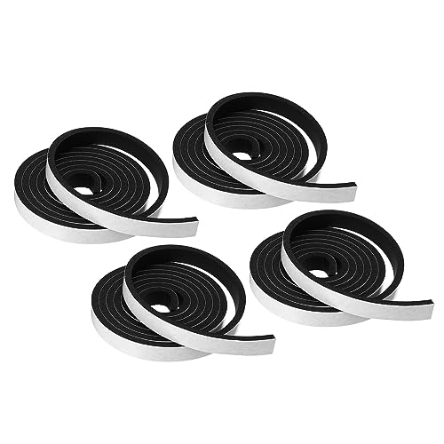PATIKIL Foam Weather Stripping for Doors, 4 Rolls 5/8" W x 3/16" T Foam Seal Tape Adhesive Insulation Strip for Door Window Air Conditioning, Black(26 Ft Total Length in 4 Rolls)