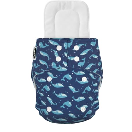 Image of Little Pea Adjustable Cloth Diaper for Babies (3 Months-3 Years) | Leak-Proof, Washable & Reusable | Includes 1 Diaper + 1 Absorbent Pad | Free Size (5-18 kg) | Pack of 1