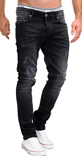MERISH Jeans Herren Destroyed Hose Jeanshose Männer Slim Fit Stretch Denim 2081-1001 (32-32, 505-2 Anthrazit)