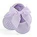 Baby Girls Princess Bowknot Soft Sole Cloth Crib Shoes Sneaker Purple, 6-12 Months