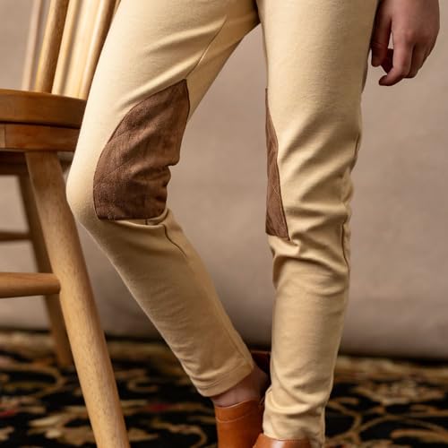 Hope & Henry Baby Girls' Ponte Riding Pants, 3-6 Months, Khaki - Thumbnail 4