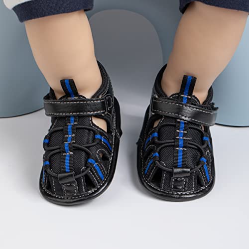 Isbasic Infant Baby Boys Girls Summer Beach Sandals Breathable Athletic Anti-Slip Soft Sole Newborn First Walker Crib Shoes(Hm2310 Black,2) #TOP2