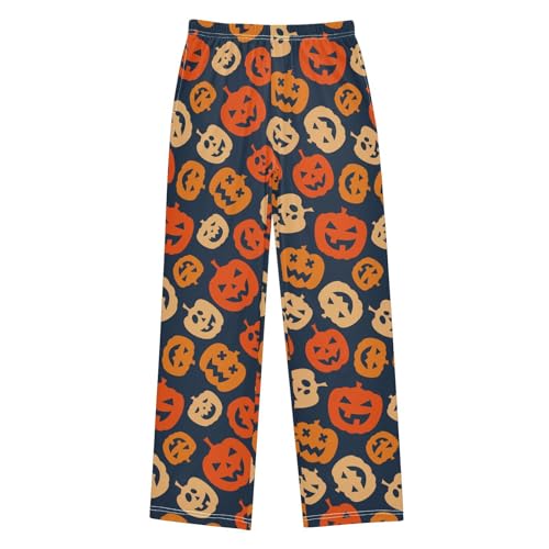Halloween Pumpkin Pajama Pants Wide Leg Pj Bottoms Lounge Comfy Soft Casual Sleep Pants