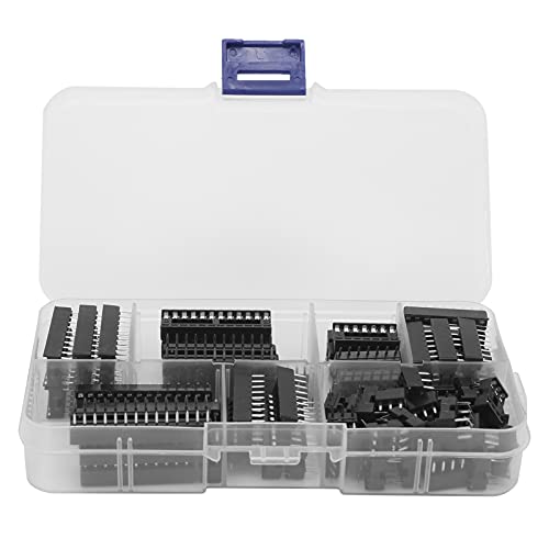 Respicefinem 66Pcs IC Chip Socket Flat Pin DIP Integrated Circuit Components Assortment Kit With 2 54mm Pin Size Suitable For Different Circuit Board Repairs And Experiments Made