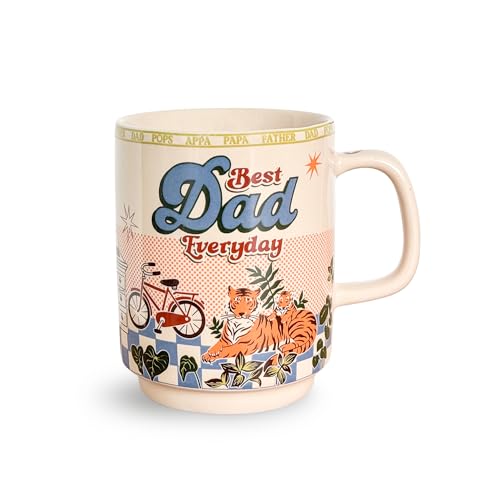 Image of Shay Dad Printed Ceramic Coffee Mug, 300 ml | Father's Day Mug for Dad, Papa | Tea, Coffee for Home & Office use (Rise Mug 1Pc Dad)