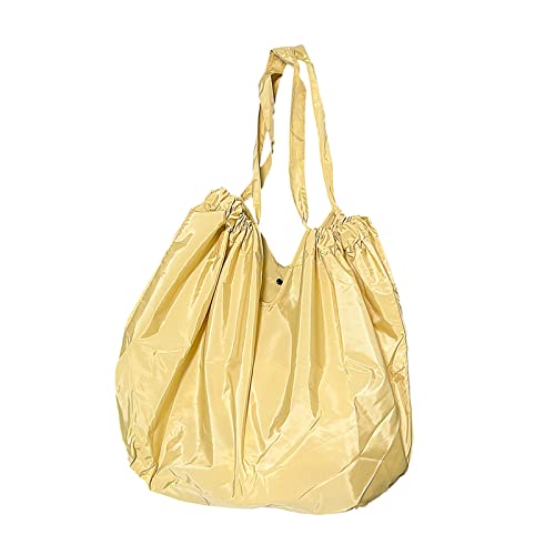 Nktdwo Portable Grocery Tote Bag For Women, Waterproof Shopping Bag For Groceries, Reusable Fashion Cloth Bag For Beach Work Sport (Yellow) #TOP27