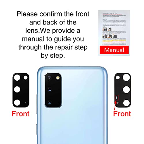 2Pcs Asdawn For Galaxy S20 Back Rear Camera Lens Glass Replacement,Back Lens Glass For Samsung Galaxy S20 6.2 Inches All Carriers With Free Lens Film + Installation Manual + Repair Tool Set #TOP6