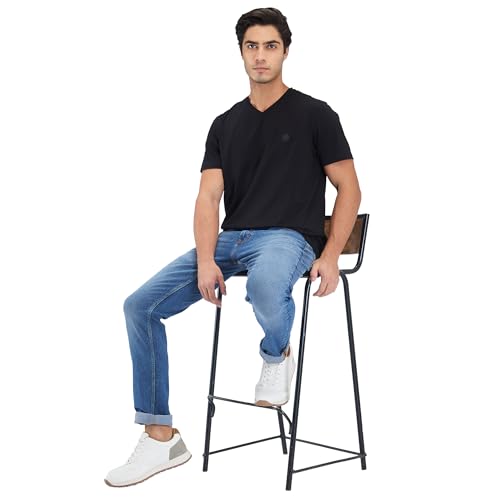 Image of Spykar Men's Slim Fit Round Neck Half Sleeve Solid Casual T-Shirt