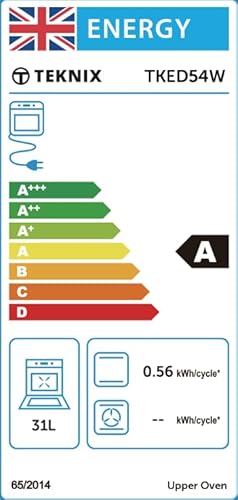 Teknix TKED54W 50cm Ceramic Double Oven Electric Cooker - White - Image 2