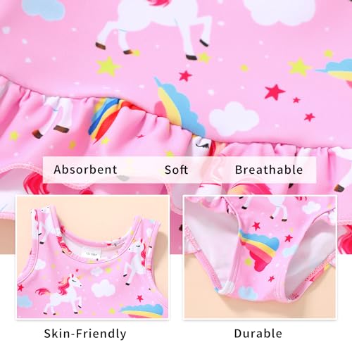 Image of YOUNGER TREE Toddler Baby Girls Summer Swimsuit Sleeveless Striped Swimwear Two-Piece Suit Beach Bikini