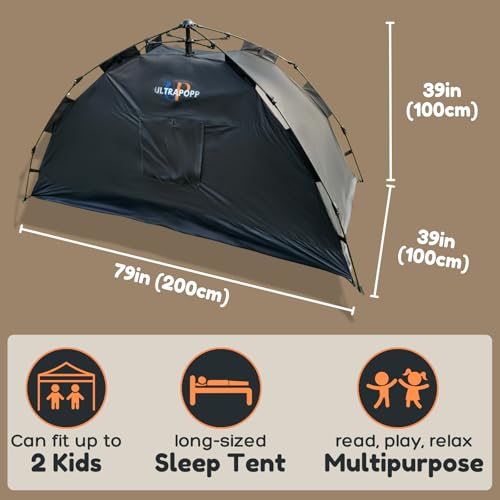 Ultrapopp Sensory Tent for Kids, Instant Easy Setup & Pack Blackout Calming Tents for Autistic Children, Play and Sleep Tent for Autism ADHD SPD OCD, for 1-3 Person 39x79 in - Image 3