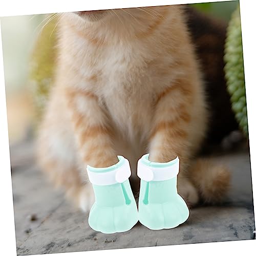 VANZACK 4 Pcs Capa de pé de gato de silicone botas de cães pequenos protetores capas de garra de gat