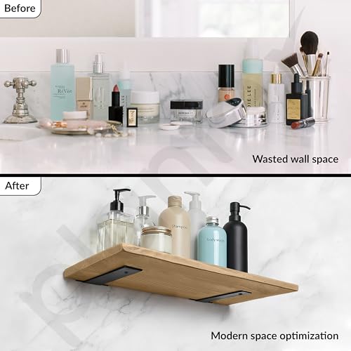 Image of Plantex 8 inch Heavy Duty Shelf Bracket /Wall Shelves Angle Brackets /GI Steel Shelf Bracket /Angles for wall Shelf - Pair of 1 (Black)