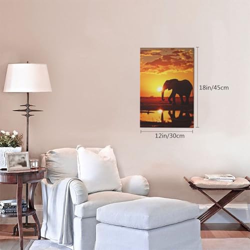 Tableau éléphant sur toile impression HD 30x45 cm déco - 4