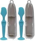 Dr. Talbot's Diaper Cream Brush for Babies - Diaper Rash Cream Applicator with Suction Base and Hygienic Case - Full Size - Aqua Blue,(Pack of 2)