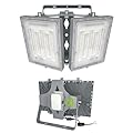 LED Flood Lights Outdoor, 200W 20000LM 6000K Dusk to Dawn Outdoor Lighting with Photocell, IP66 Waterproof, 2 Heads Adjustable Wide Outside Lighting for Parking Lot, Yard, Street, Stadium