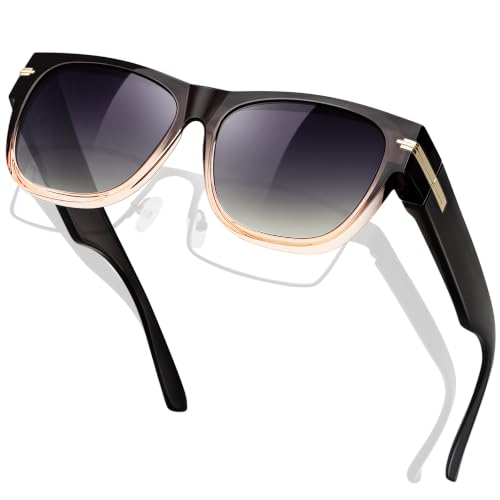 Image of KANASTAL Over Glasses Sunglasses Square Fit Over Polarized Sunglasses UV400