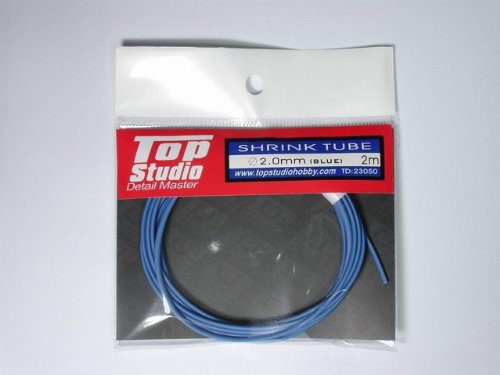 Top Studio TD23050 gaine thermorétractable bleue 2mm pour modélisme