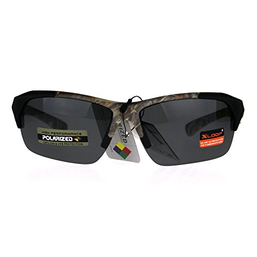 PASTL Xloop Polarized Lens Sunglasses Mens Half Rim Soft Matted Camouflage2