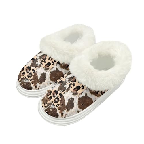 GIFTPUZZ Animal Womens Fluffy Slippers Fuzzy Indoor/Outdoor Shoes Warm Winter House Shoes Anti-Skid Size 5.5-12.5