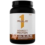 Rule 1 Source 7 Protein – Decadent Flavor, Velvety Smooth Texture, 22g Anytime Protein, and 10g Naturally Occurring EAAs Per Serving from 7 Premium Sources (1.8 Pounds*, Chocolate Peanut Butter)