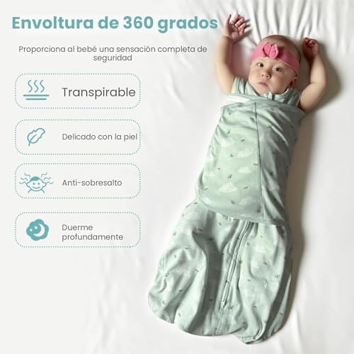 LILBESTIE Saco de dormir para bebé 1,0 TOG, 3 em 1 ajustável Swaddle bebé 0-12 meses