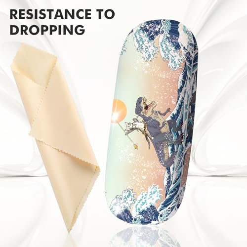 Image of Glasses Case Hard Shell,Portable Protective Eyeglasses Case, Eyeglass Holder Box with Cleaning Cloth,for Women Men