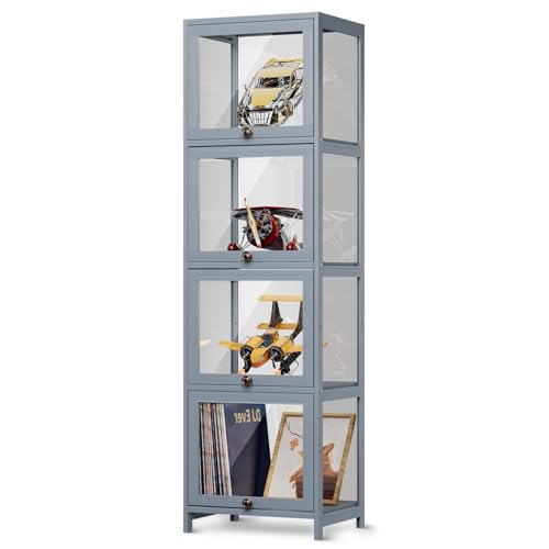 Slim 4-tier bamboo display case