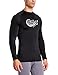 Baleaf Men's Long Sleeve Surf Shirt Rashguard Swim Tee UPF 50+ Black Size L