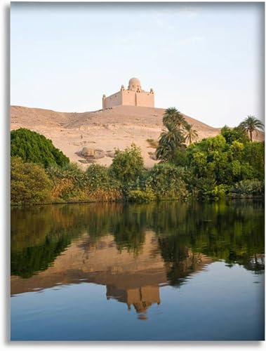 Bathroom Wall Art Decor Bathroom Pictures for Wall Artwork Agha Khan's mausoleum Framed Canvas Wall Art for Bedroom Dining Room Farmhouse 16"x20"
